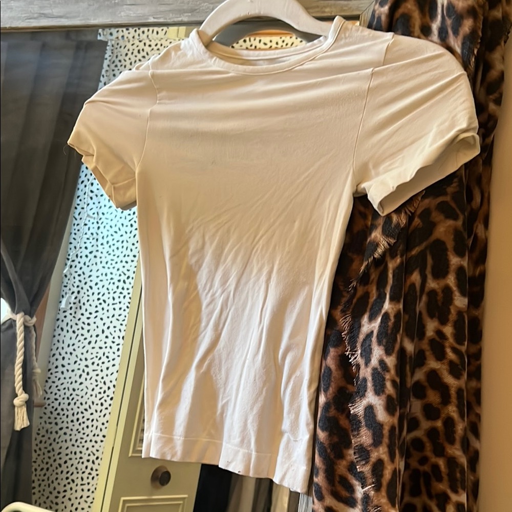 Skims Lightweight White Crewneck Tee